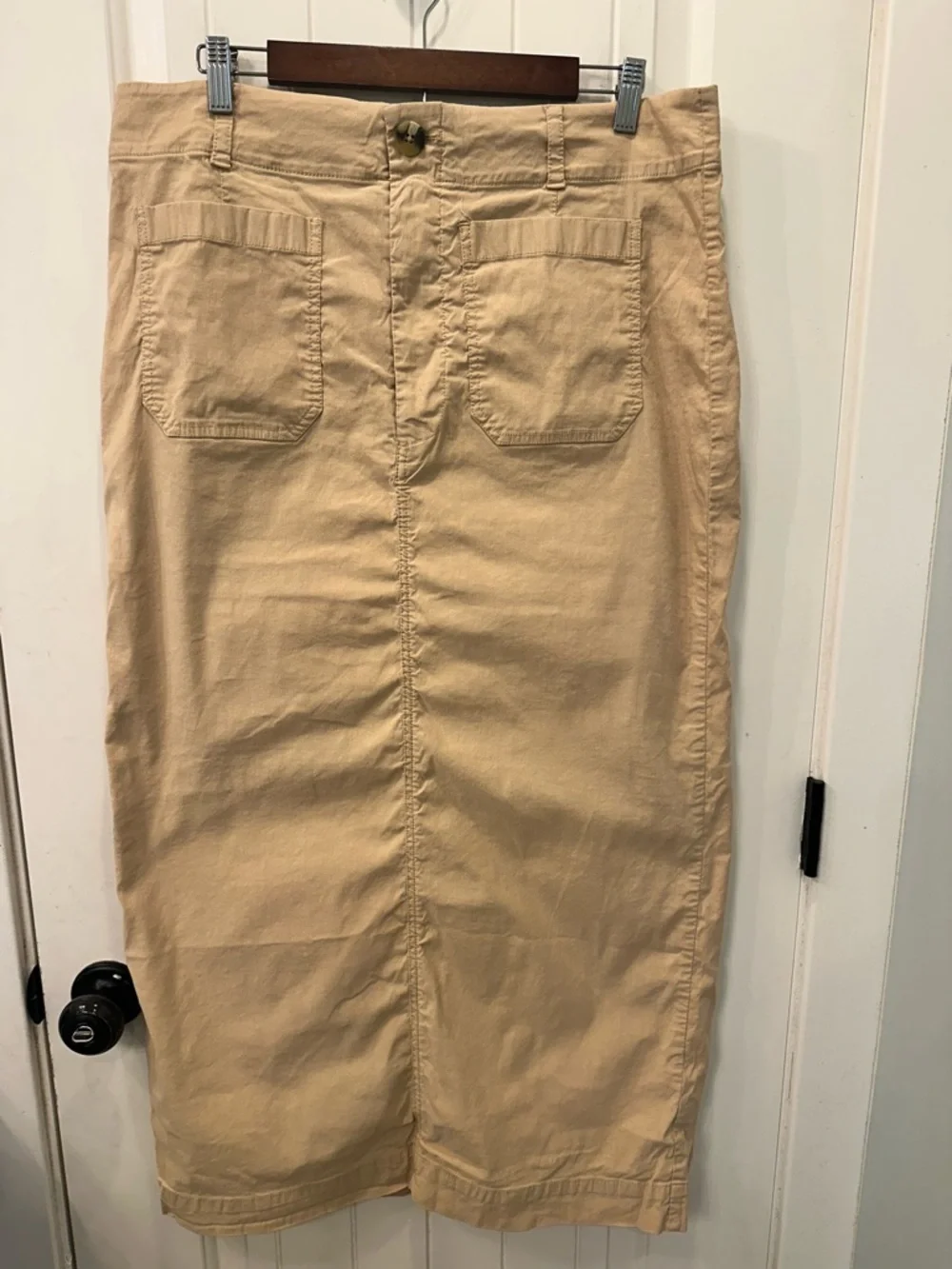 Anthropologie Maeve Colette Linen Maxi Skirt XL Neutral Safari Boho Coastal